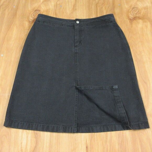 BANANA REPUBLIC Soft Black Denim Jean Mini Skirt VINTAGE Sz 10 Above Knee Y2K - Picture 2 of 8